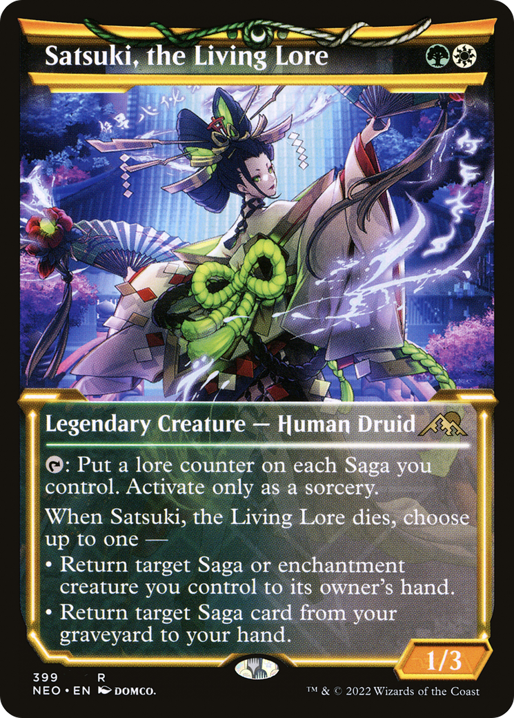 Image of Satsuki, the Living Lore (Showcase) (NEO-399) - Kamigawa: Neon Dynasty: (Showcase) Foil