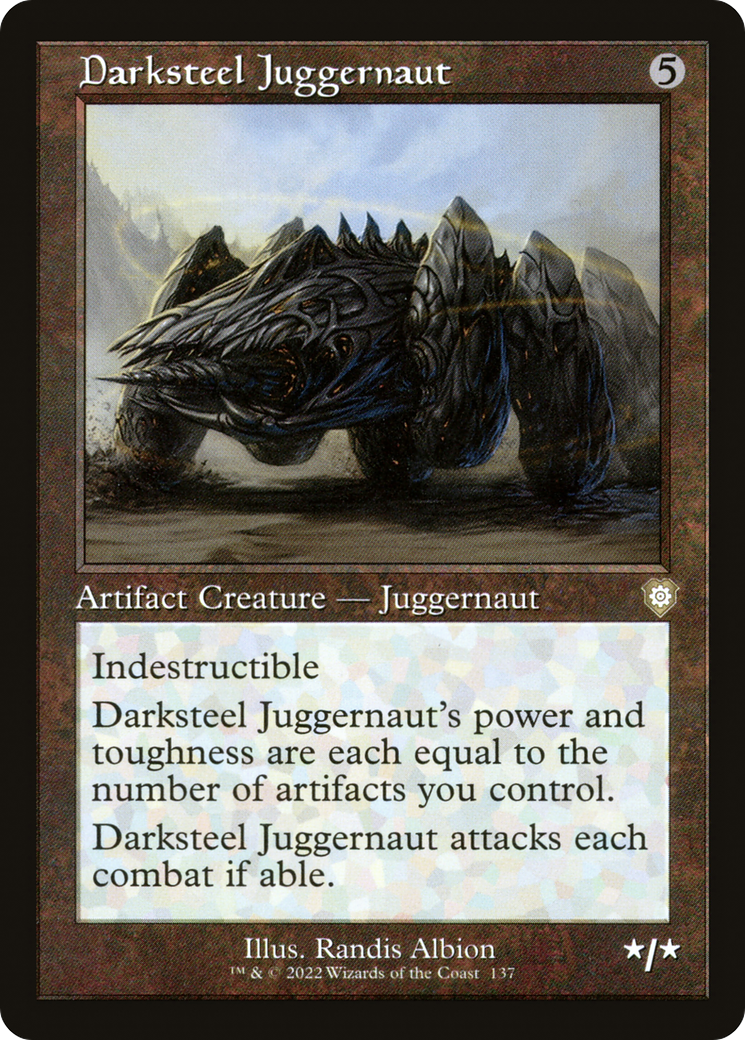 Image of Darksteel Juggernaut (Retro Frame) (BRC-137) - The Brothers' War Commander