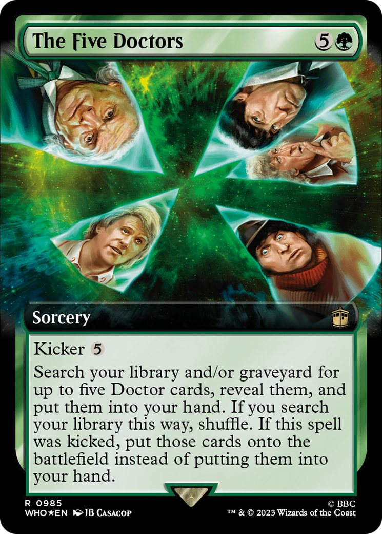 Image of The Five Doctors (Extended Art) (Surge Foil) (WHO-985) - Doctor Who: (Extended Art) Foil