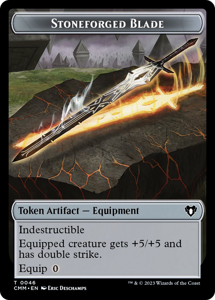 Image of Stoneforged Blade (TCMM-046) - Commander Masters Tokens Foil