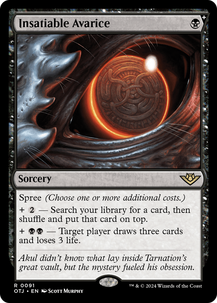 Image of Insatiable Avarice (OTJ-091) - Outlaws of Thunder Junction: (spree) Foil