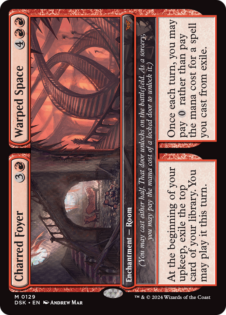 Image of Charred Foyer // Warped Space (DSK-129) - Duskmourn: House of Horror Foil