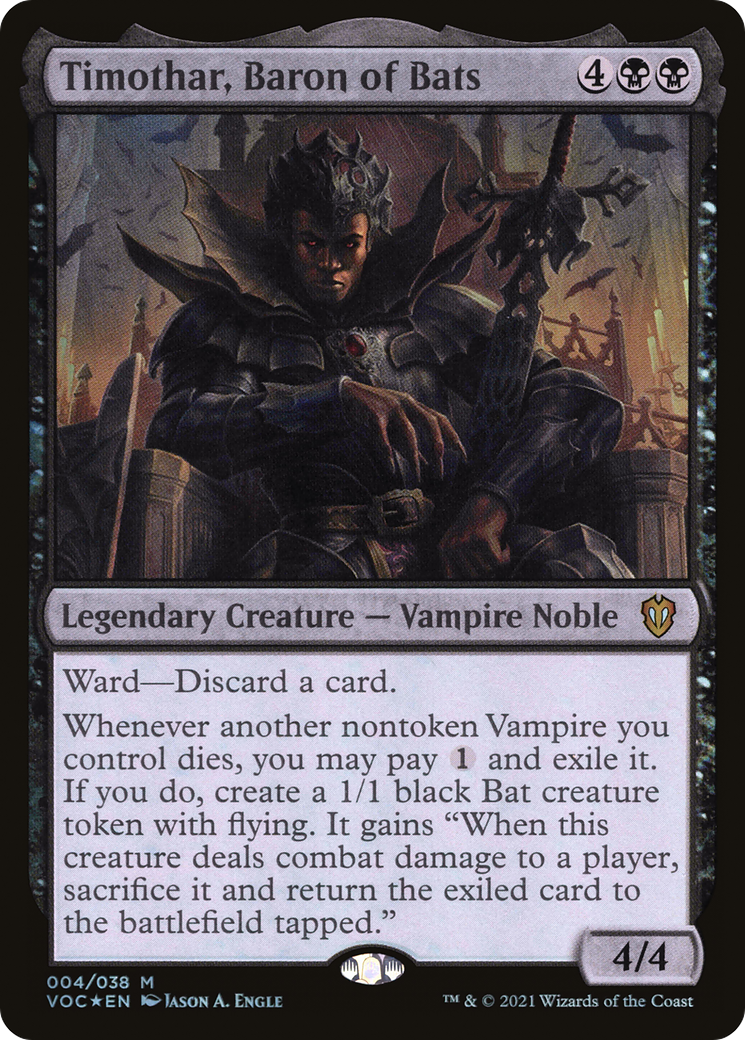 Image of Timothar, Baron of Bats (VOC-004) - Crimson Vow Commander Foil