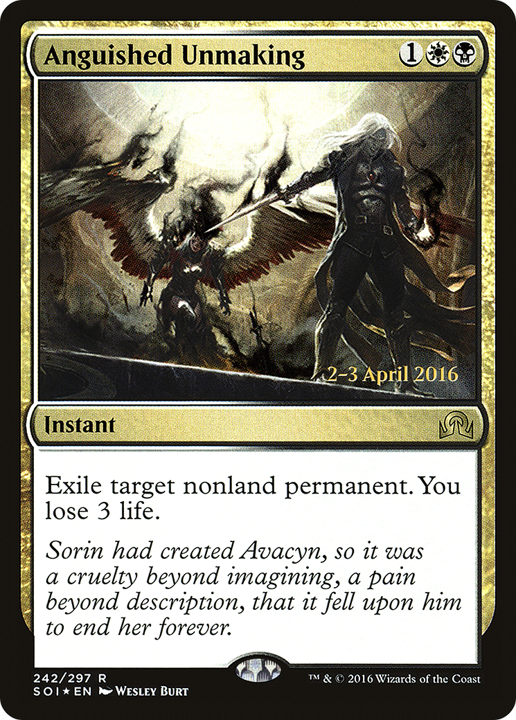Image of Anguished Unmaking (PRE-242S) - Shadows over Innistrad Promos Foil