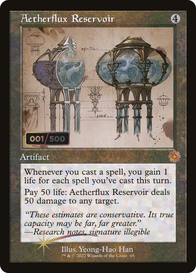 Image of Aetherflux Reservoir (Schematic) (Serial Numbered) (BRR-065) - The Brothers' War Retro Artifacts Foil