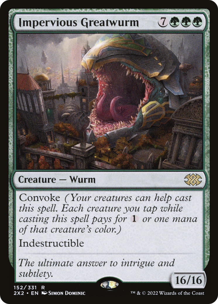Image of Impervious Greatwurm (2X2-152) - Double Masters 2022 Foil
