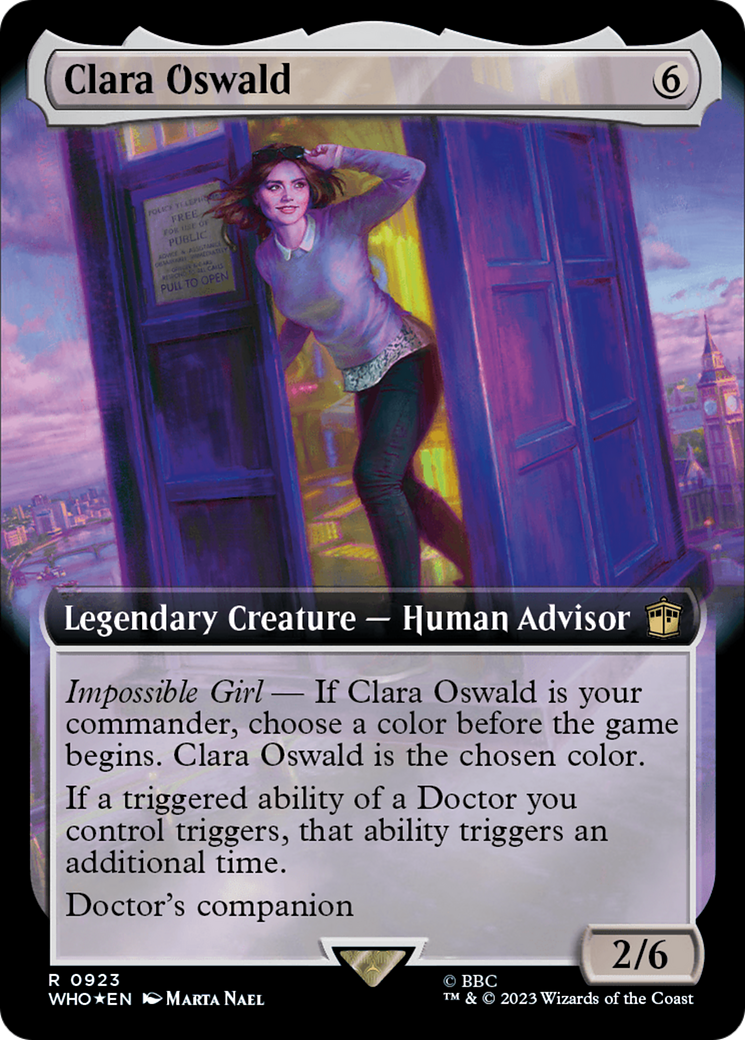 Image of Clara Oswald (Extended Art) (Surge Foil) (WHO-923) - Doctor Who: (Extended Art) Foil