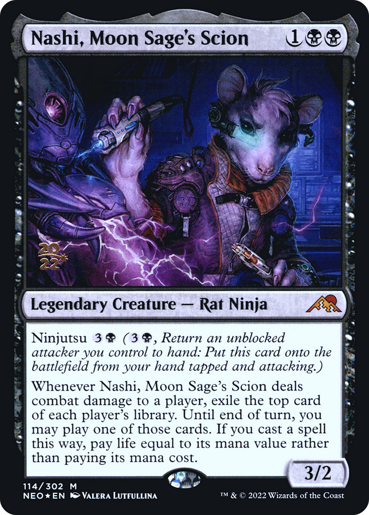 Image of Nashi, Moon Sage's Scion (PRE-114S) - Kamigawa: Neon Dynasty Promos Foil