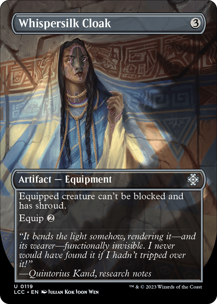 Image of Whispersilk Cloak (Borderless) (LCC-119) - The Lost Caverns of Ixalan Commander (Borderless)