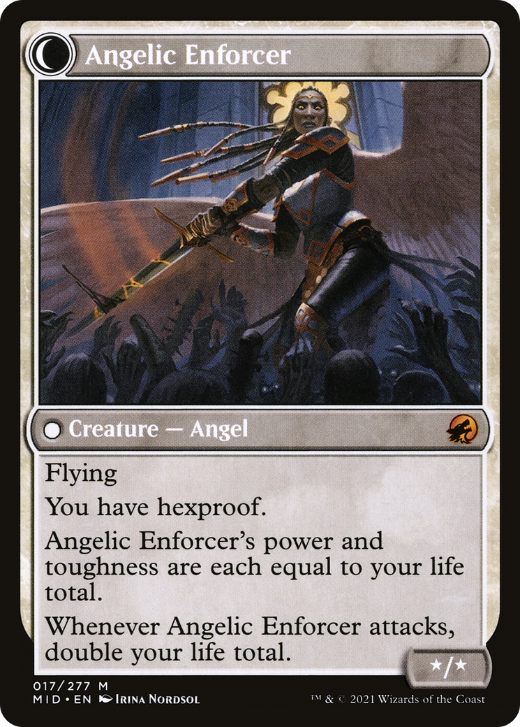 Image of Enduring Angel (MID-017) - Innistrad: Midnight Hunt: (Double Faced Transform) Foil