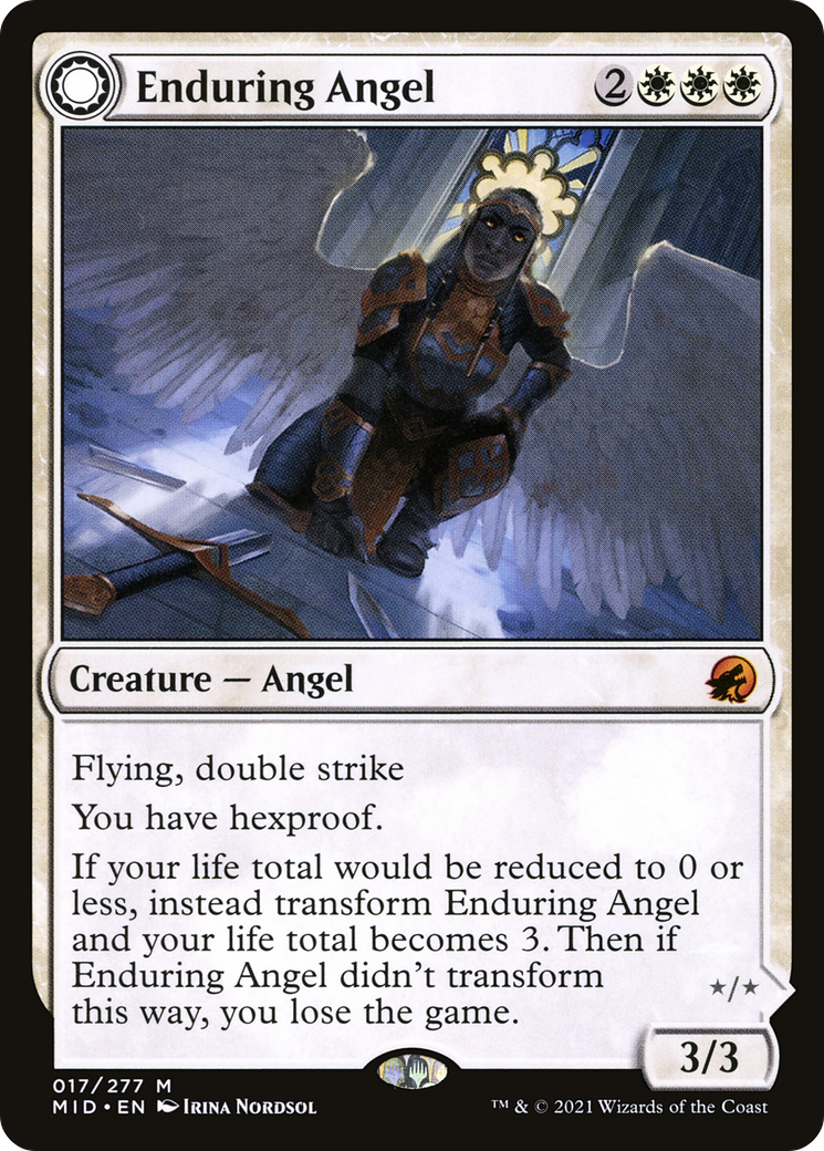 Image of Enduring Angel (MID-017) - Innistrad: Midnight Hunt: (Double Faced Transform)