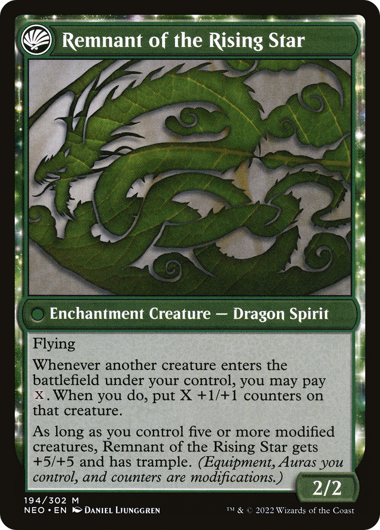 Image of Jugan Defends the Temple (NEO-194) - Kamigawa: Neon Dynasty: (fandfc, enchantment) Foil