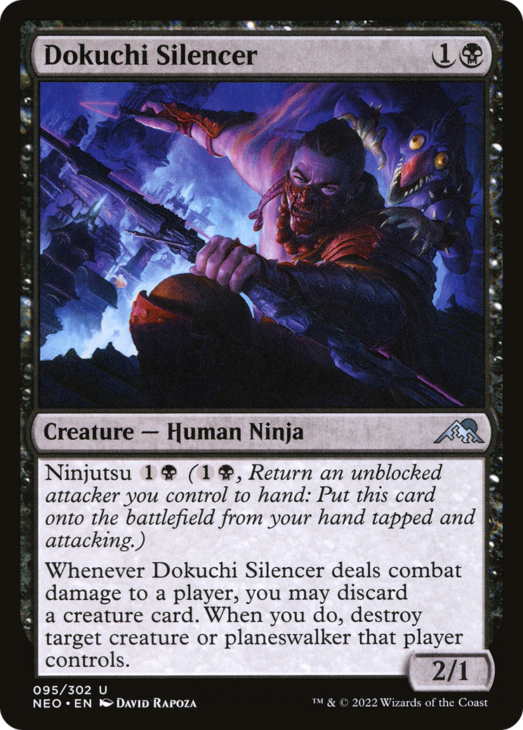 Image of Dokuchi Silencer (NEO-095) - Kamigawa: Neon Dynasty Foil