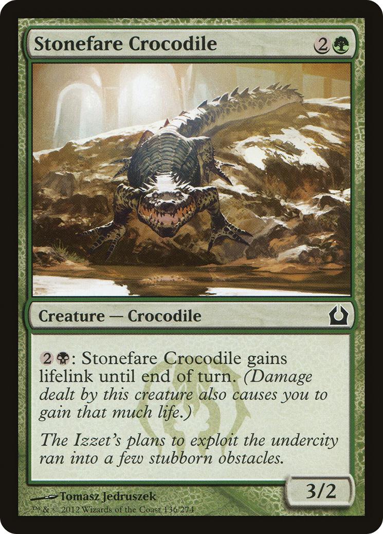 Image of Stonefare Crocodile (RTR-136) - Return to Ravnica Foil