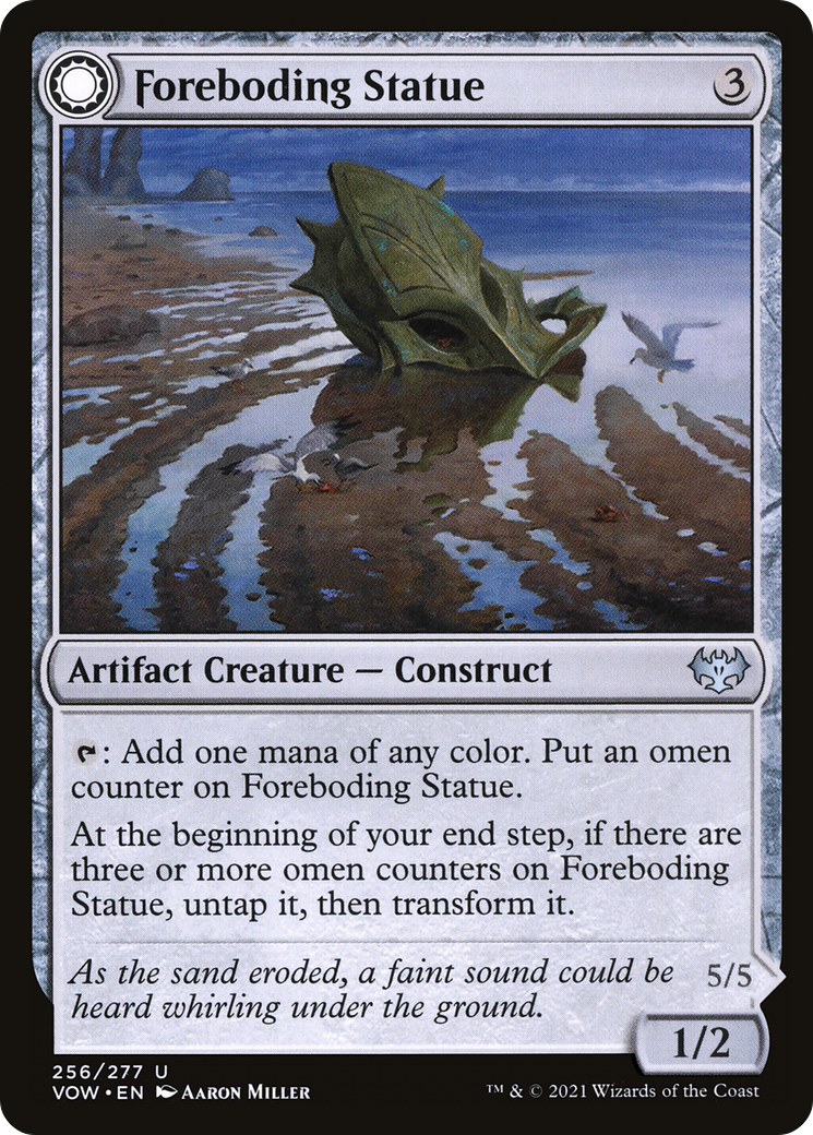 Image of Foreboding Statue (VOW-256) - Innistrad: Crimson Vow: (Double Faced Transform) Foil