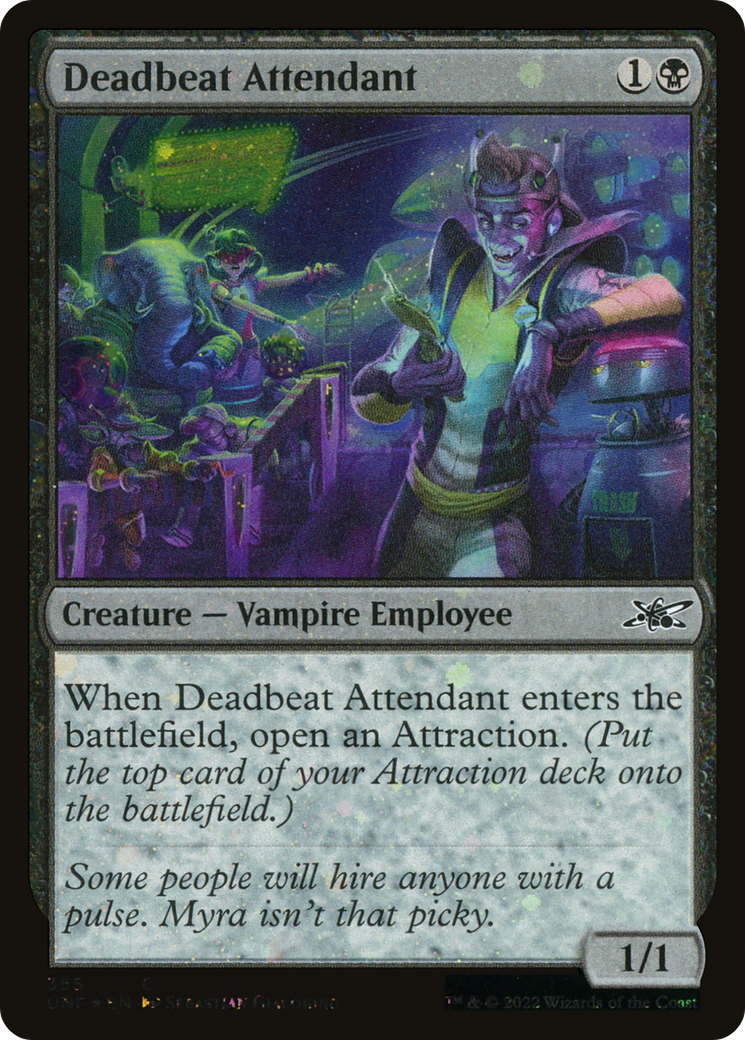 Image of Deadbeat Attendant (Galaxy Foil) (UNF-355) - Unfinity Foil