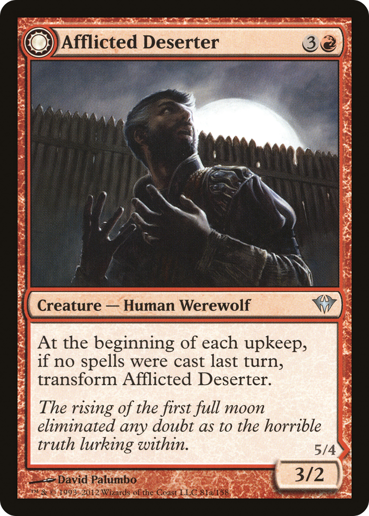 Image of Afflicted Deserter (DKA-081) - Dark Ascension: (Double Faced Transform) Foil