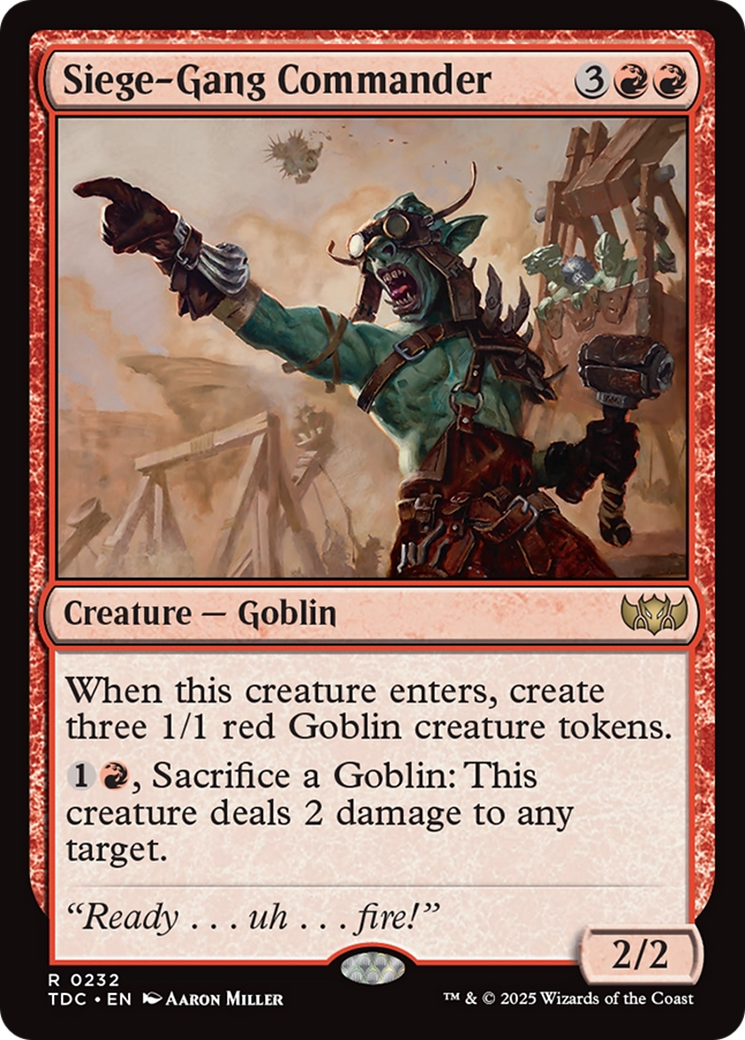 Image of Siege-Gang Commander (TDC-232) - Commander: Tarkir: Dragonstorm
