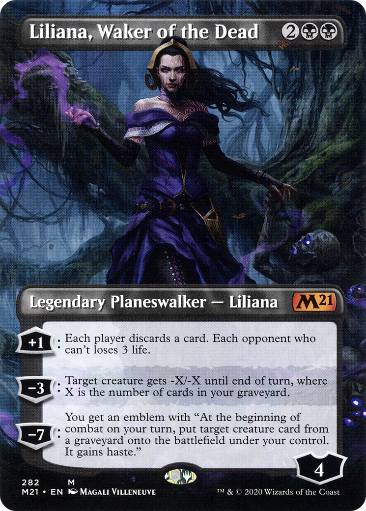 Image of Liliana, Waker of the Dead (Borderless) (M21-282) - Core Set 2021 (Borderless) Foil