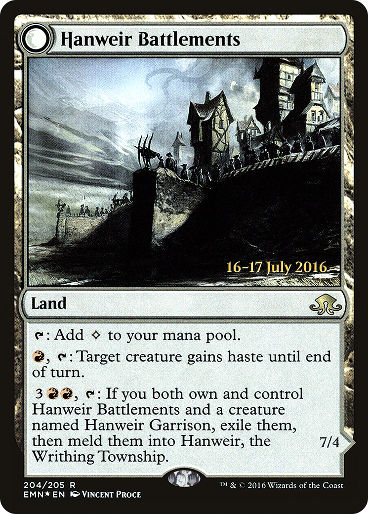 Image of Hanweir Battlements (PRE-204S) - Eldritch Moon Promos: (mooneldrazidfc) Foil