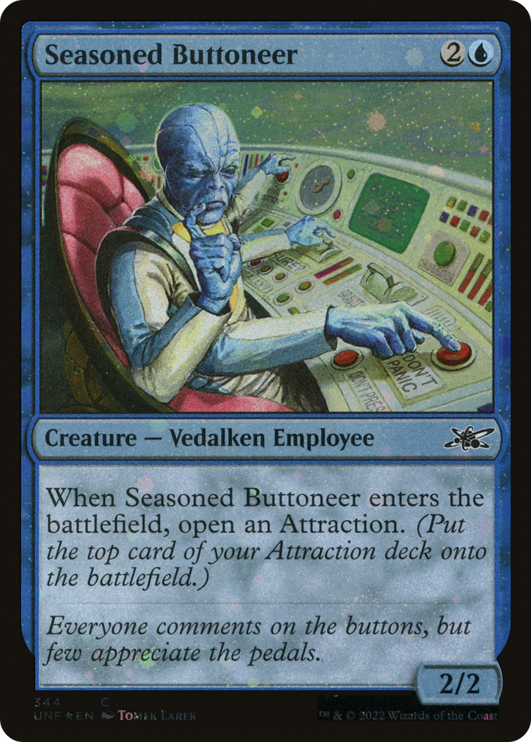 Image of Seasoned Buttoneer (Galaxy Foil) (UNF-344) - Unfinity Foil