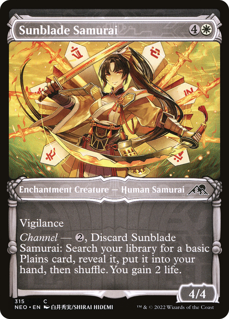 Image of Sunblade Samurai (Showcase) (NEO-315) - Kamigawa: Neon Dynasty: (Showcase) Foil