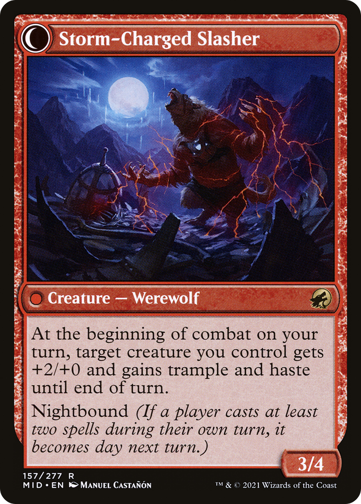 Image of Reckless Stormseeker (MID-157) - Innistrad: Midnight Hunt: (Double Faced Transform) Foil