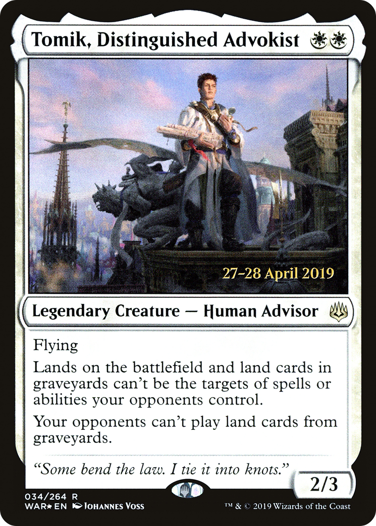 Image of Tomik, Distinguished Advokist (PRE-34S) - War of the Spark Promos Foil