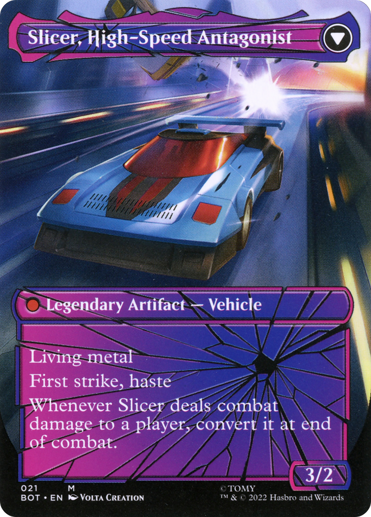 Image of Slicer, Hired Muscle (Shattered Glass) (BOT-021) - Transformers: (shatteredglass, convertdfc) (Borderless)