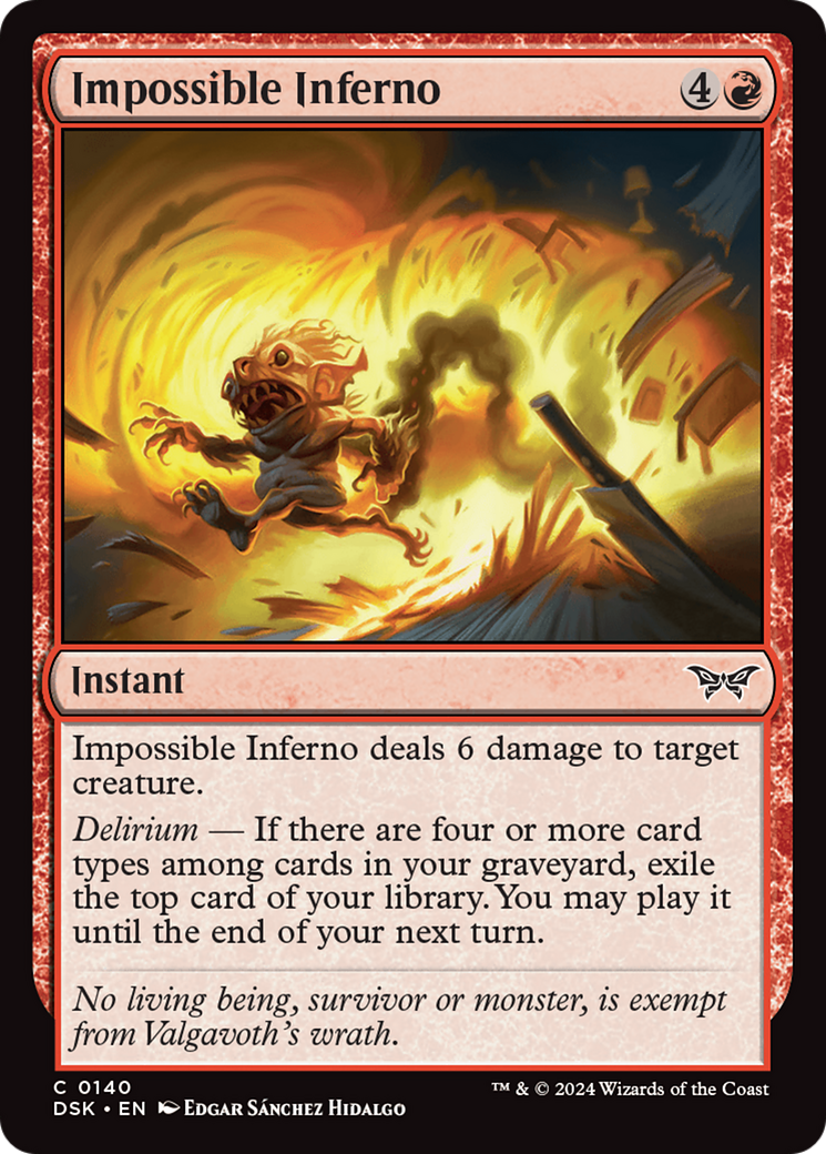 Image of Impossible Inferno (DSK-140) - Duskmourn: House of Horror Foil