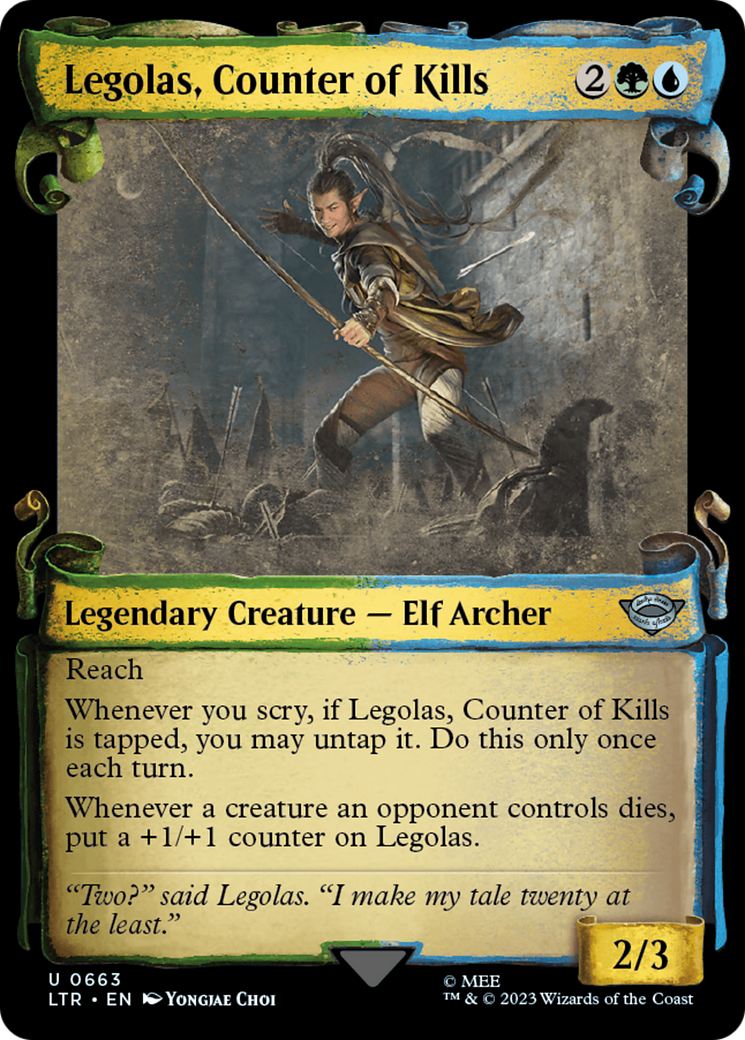 Image of Legolas, Counter of Kills (Showcase Scrolls) (LTR-663) - The Lord of the Rings: Tales of Middle-earth: (Showcase)