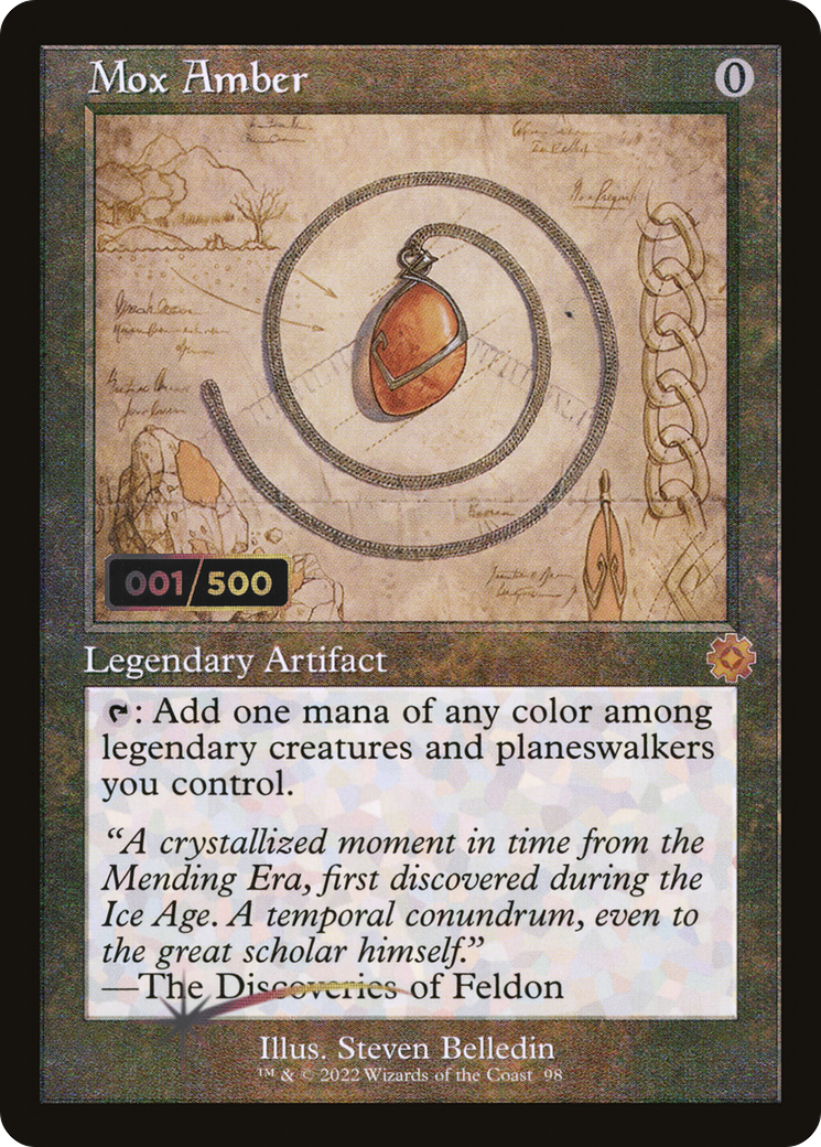 Image of Mox Amber (Schematic) (Serial Numbered) (BRR-098) - The Brothers' War Retro Artifacts Foil
