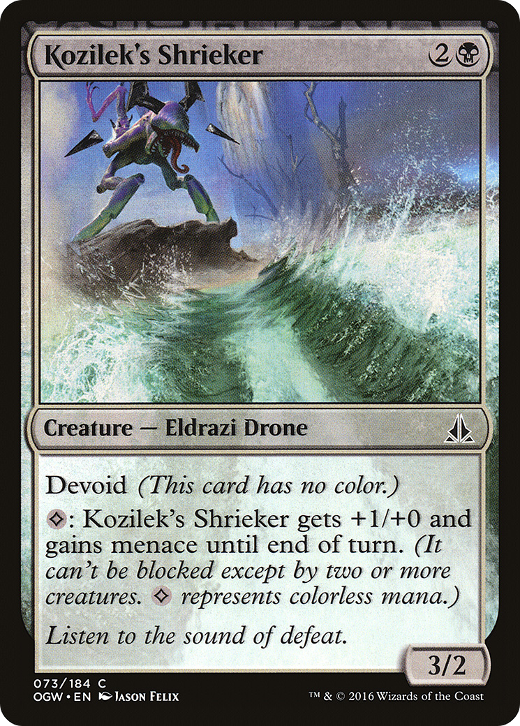 Image of Kozilek's Shrieker (OGW-073) - Oath of the Gatewatch: (devoid) Foil