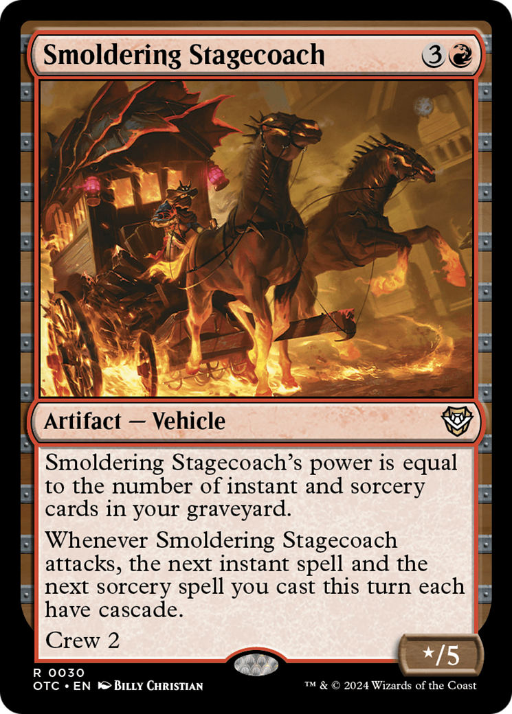 Image of Smoldering Stagecoach (OTC-030) - Outlaws of Thunder Junction Commander
