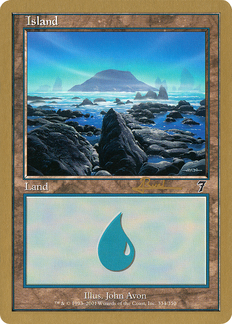 Image of Island (334) - 2001 Antoine Ruel (7ED) (WCD-) - World Championship Decks 2001