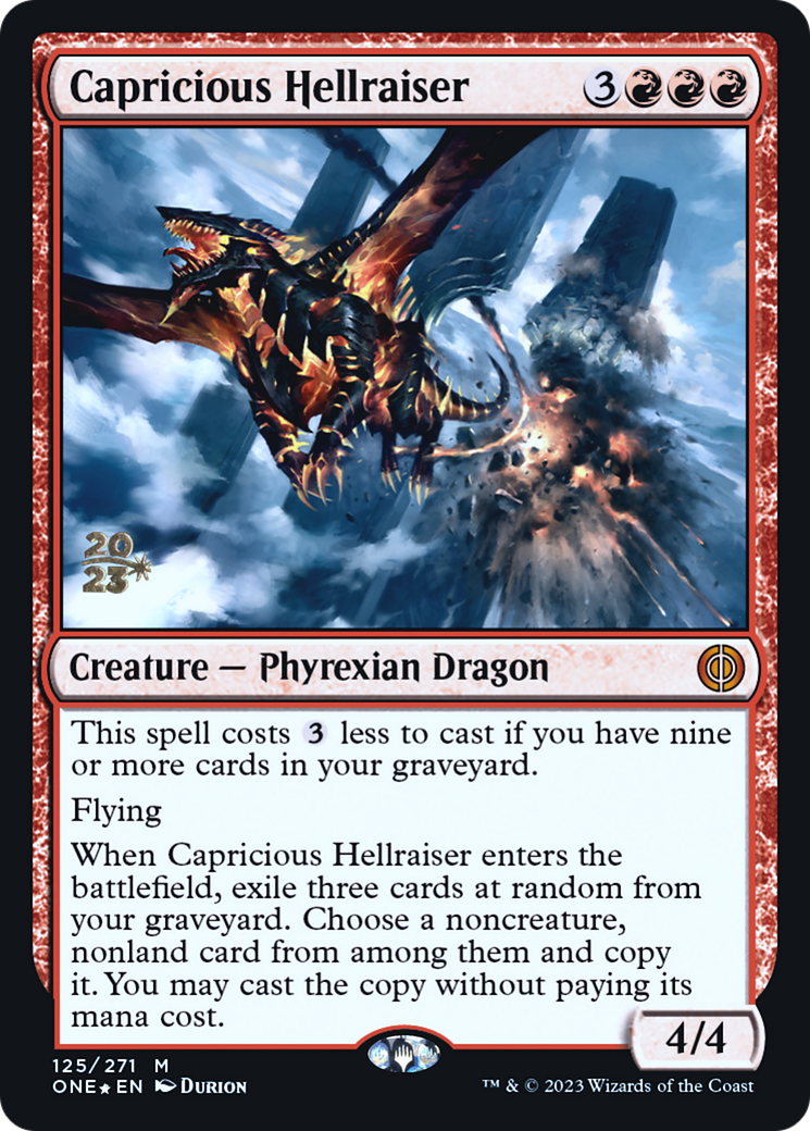 Image of Capricious Hellraiser (PRE-125S) - Phyrexia: All Will Be One Promos Foil