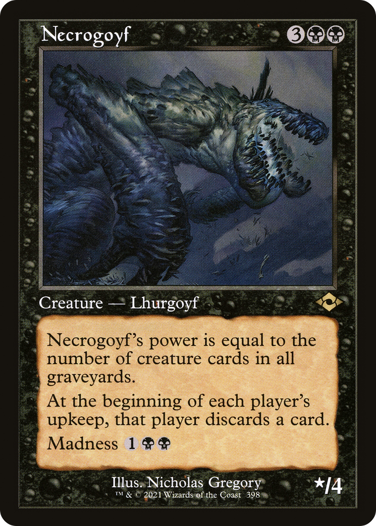 Image of Necrogoyf (Retro Frame) (MH2-398) - Modern Horizons 2 Etched Foil