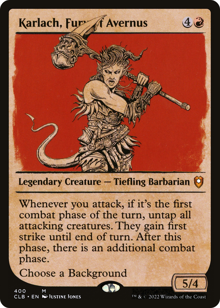 Image of Karlach, Fury of Avernus (Showcase) (CLB-400) - Commander Legends: Battle for Baldur's Gate: (Showcase)