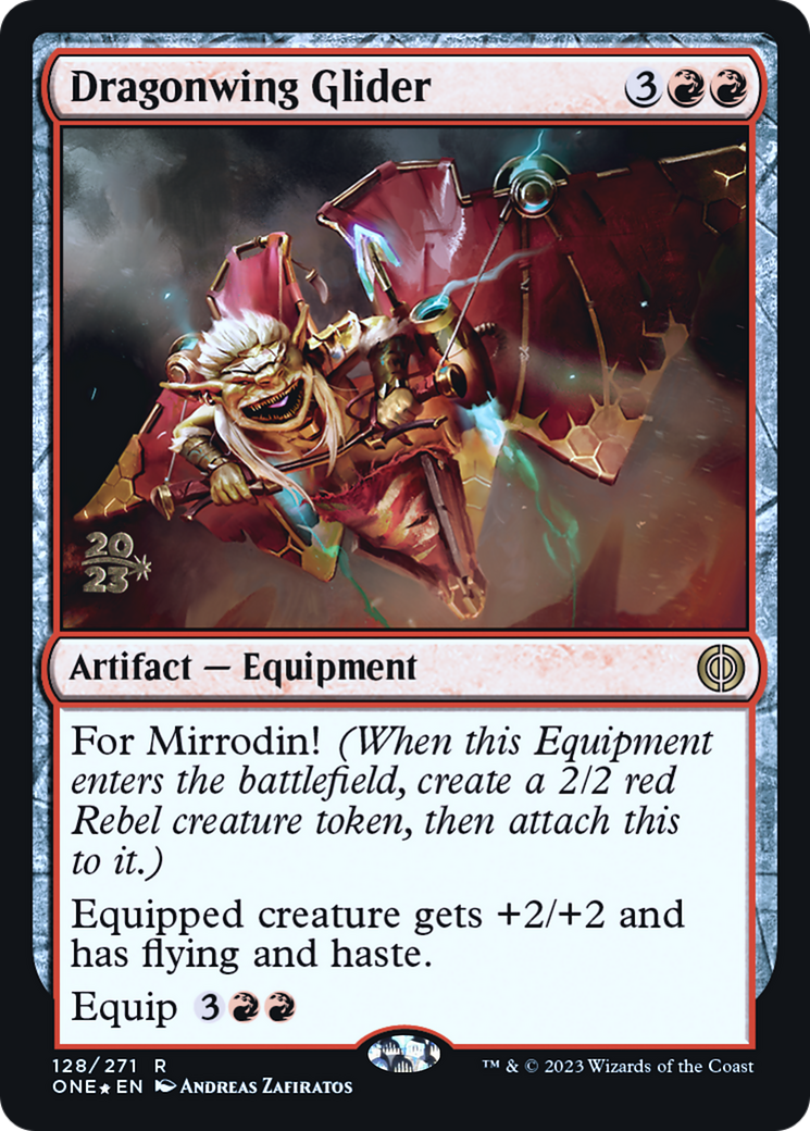 Image of Dragonwing Glider (PRE-128) - Phyrexia: All Will Be One Promos Foil