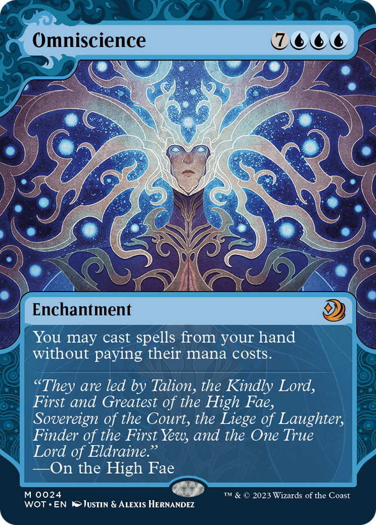 Image of Omniscience (WOT-024) - Wilds of Eldraine: Enchanting Tales: (Showcase) (Borderless)