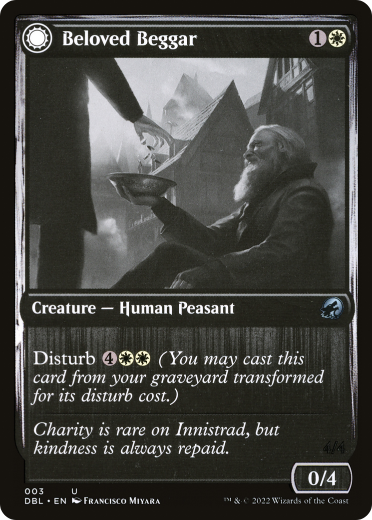 Image of Beloved Beggar (DBL-003) - Innistrad: Double Feature: (Double Faced Transform) Foil