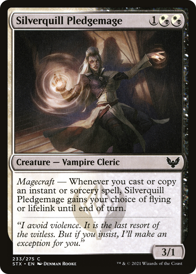 Image of Silverquill Pledgemage (STX-233) - Strixhaven: School of Mages Foil