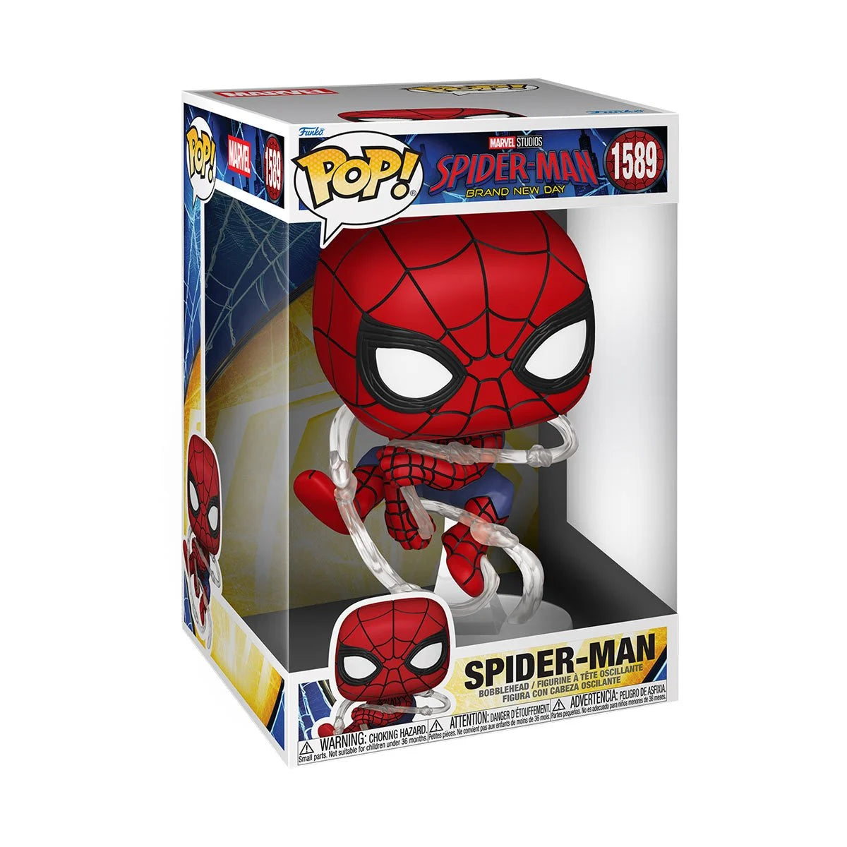 Image of Brand New Day Spider-Man Swinging Jumbo 10-Inch Funko Pop! #1589