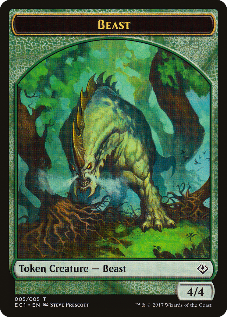 Image of Beast (005) // Soldier Double-sided Token (AC2-005) - Archenemy: Nicol Bolas Tokens