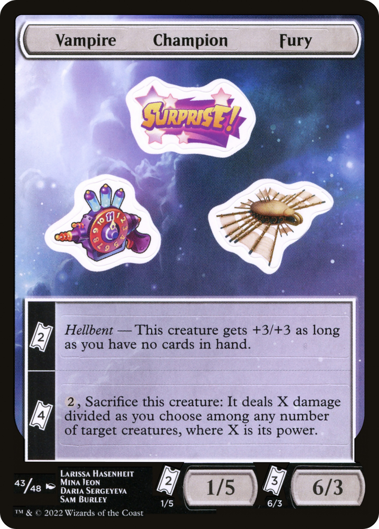 Image of Vampire Champion Fury (UNF-043) - Unfinity Sticker Sheets