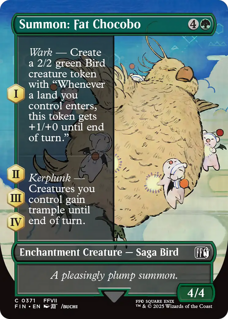 Image of Summon: Fat Chocobo (Borderless) (FIN-371) - FINAL FANTASY: (enchantment) (Borderless)