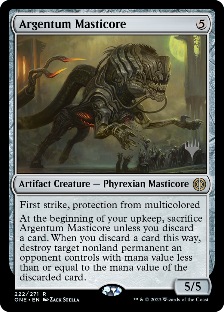 Image of Argentum Masticore (PPONE-222) - Phyrexia: All Will Be One Promos