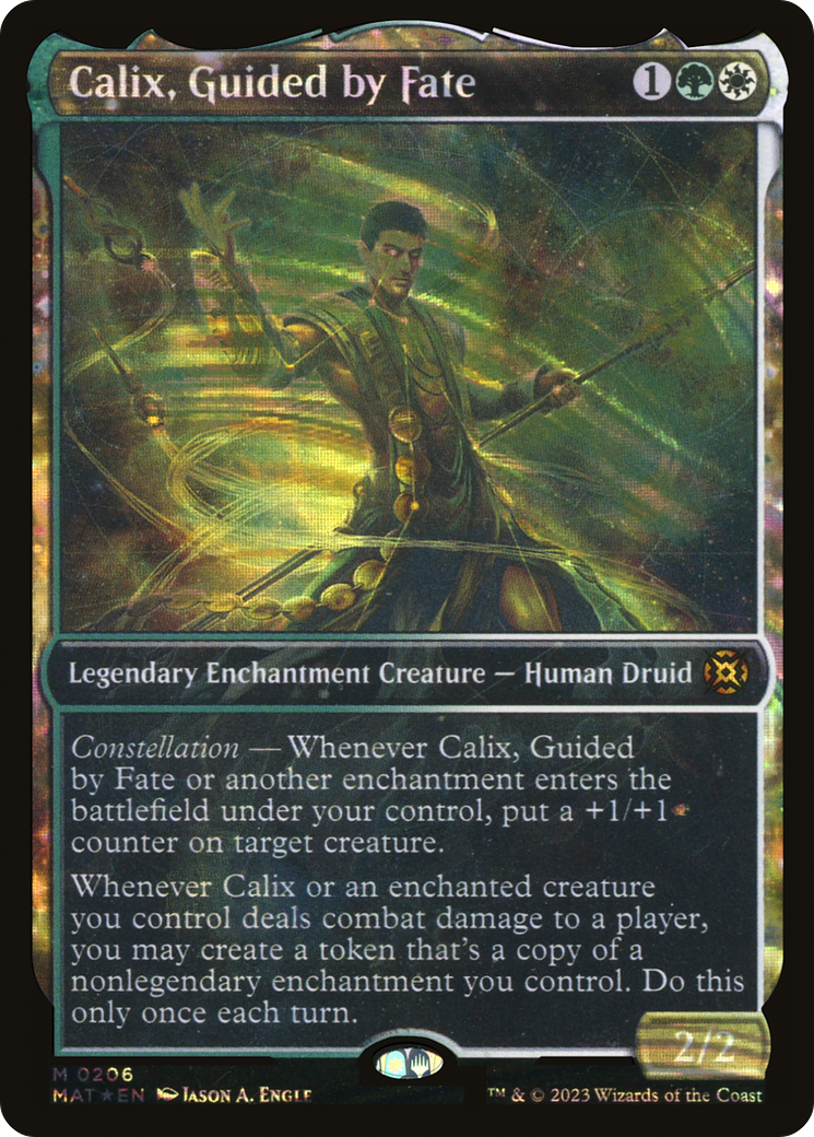 Image of Calix, Guided by Fate (Halo Foil) (MAT-206) - March of the Machine: The Aftermath: (Showcase, enchantment) Foil