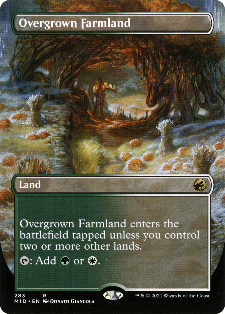 Image of Overgrown Farmland (Borderless) (MID-283) - Innistrad: Midnight Hunt (Borderless) Foil
