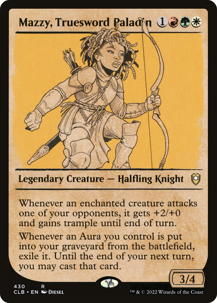 Image of Mazzy, Truesword Paladin (Showcase) (CLB-430) - Commander Legends: Battle for Baldur's Gate: (Showcase) Foil